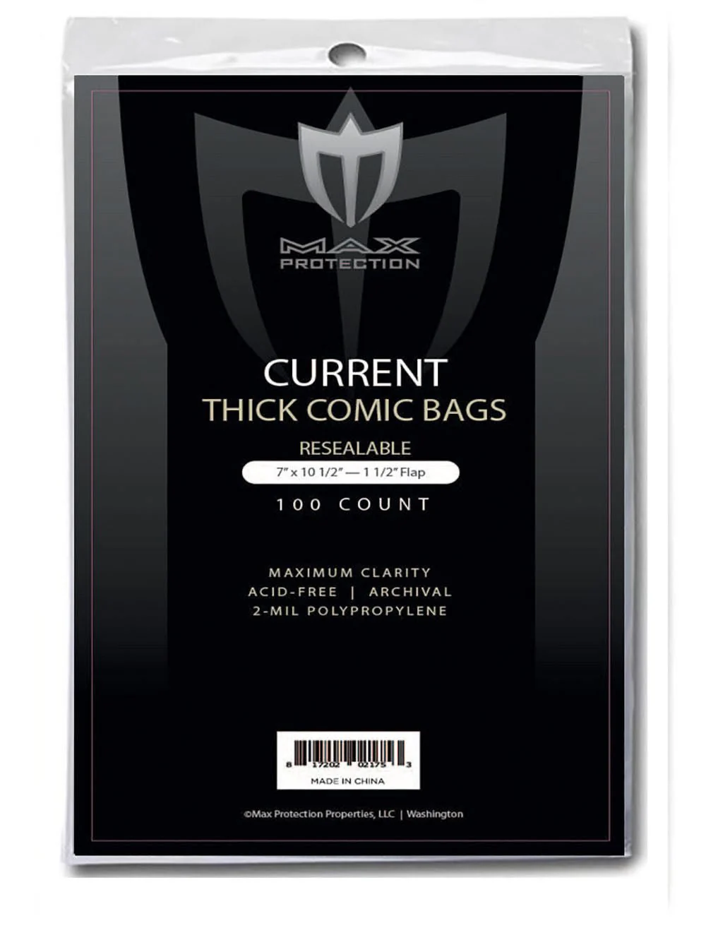 100ct Pack Current / Modern Resealable Thick Comic Bags - 7 x 10 1/2