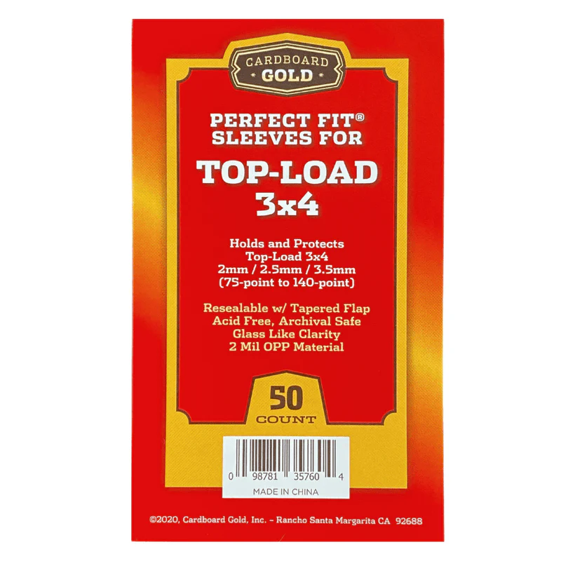 2,500ct Perfect Fit Graded Cards Sleeves - 75pt-140pt Size - Cardboard Gold