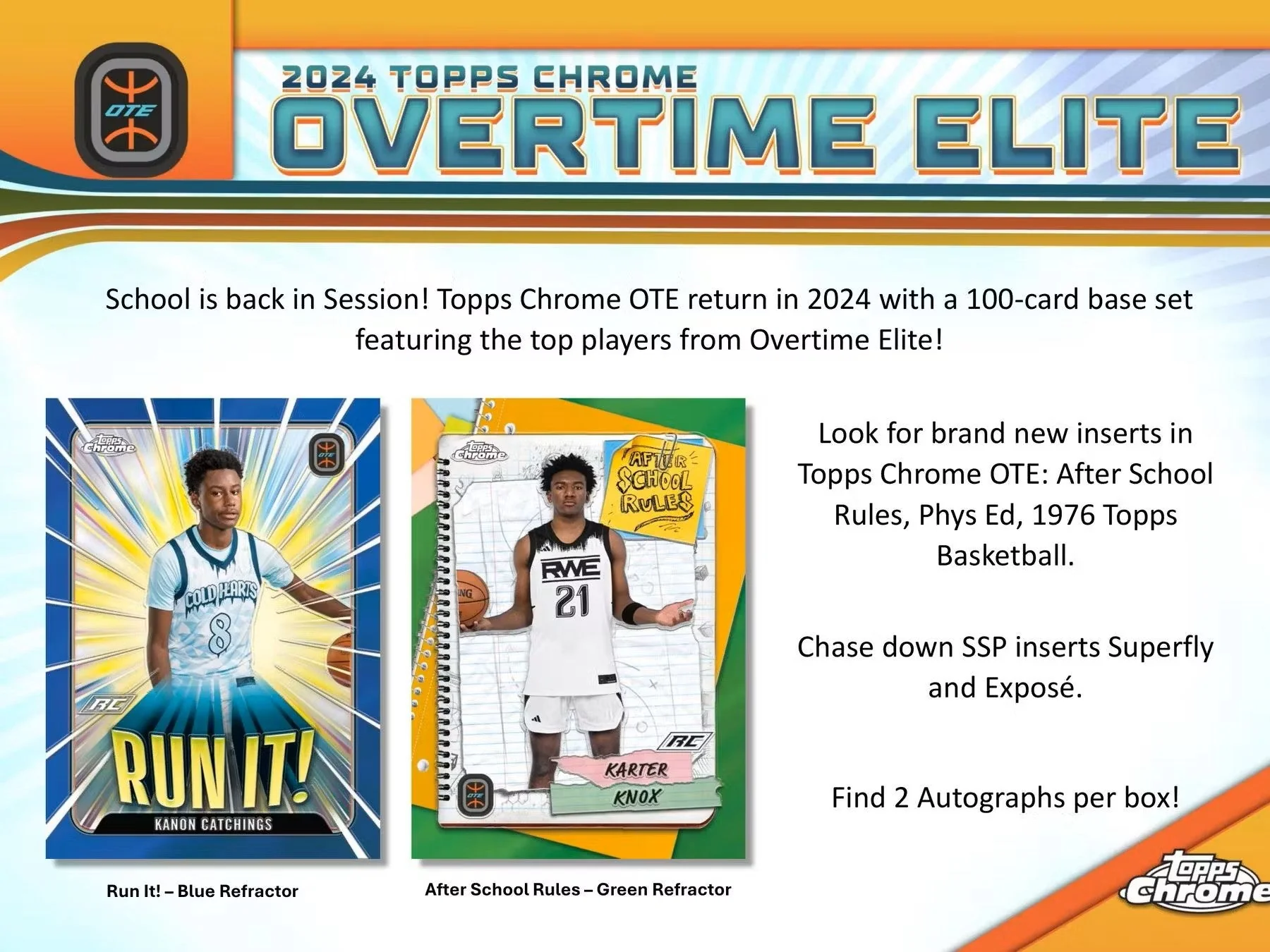 2023-24 Topps Chrome Overtime Elite Basketball Hobby Box - Image 3
