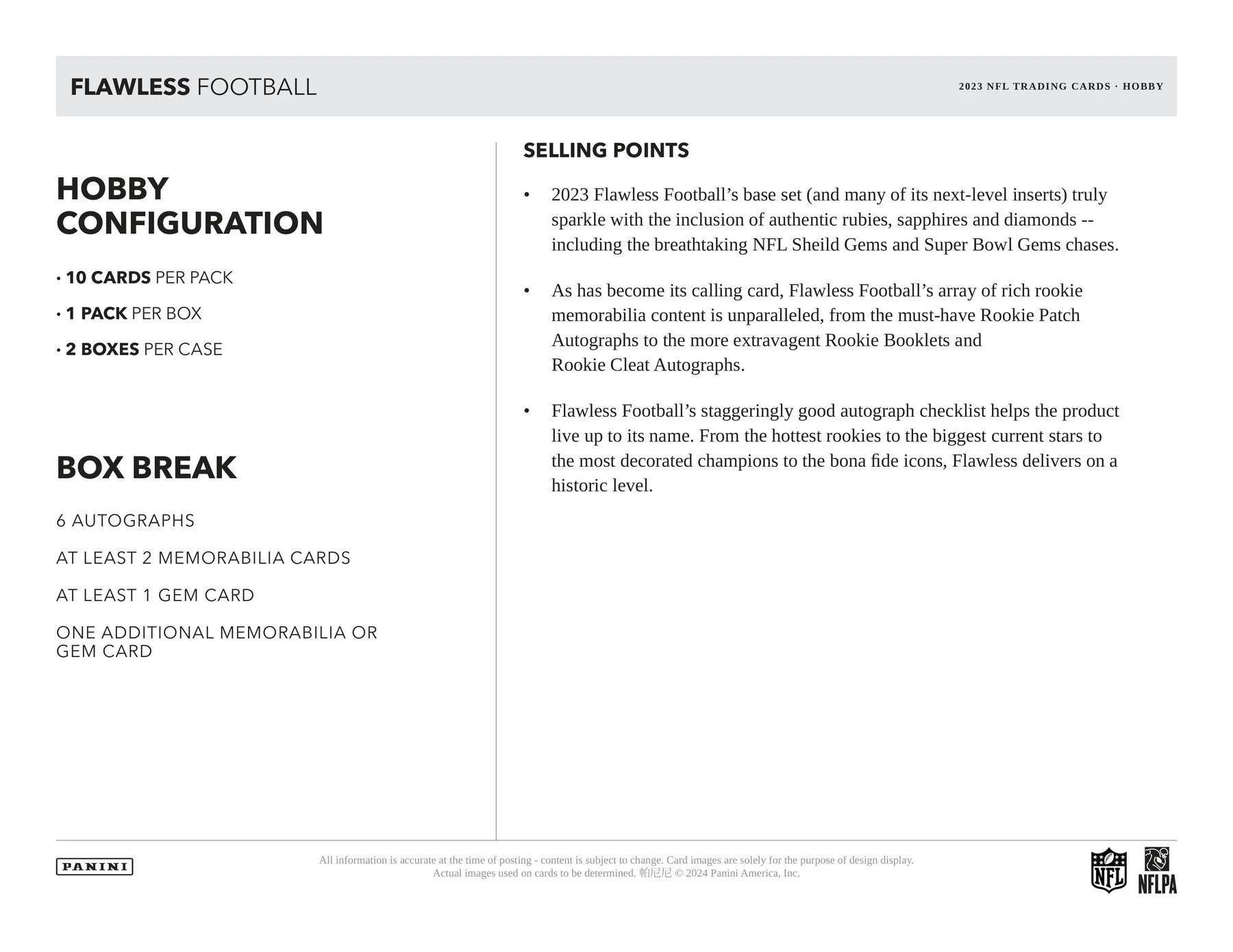 2023 Panini Flawless Football Hobby Box - Image 7