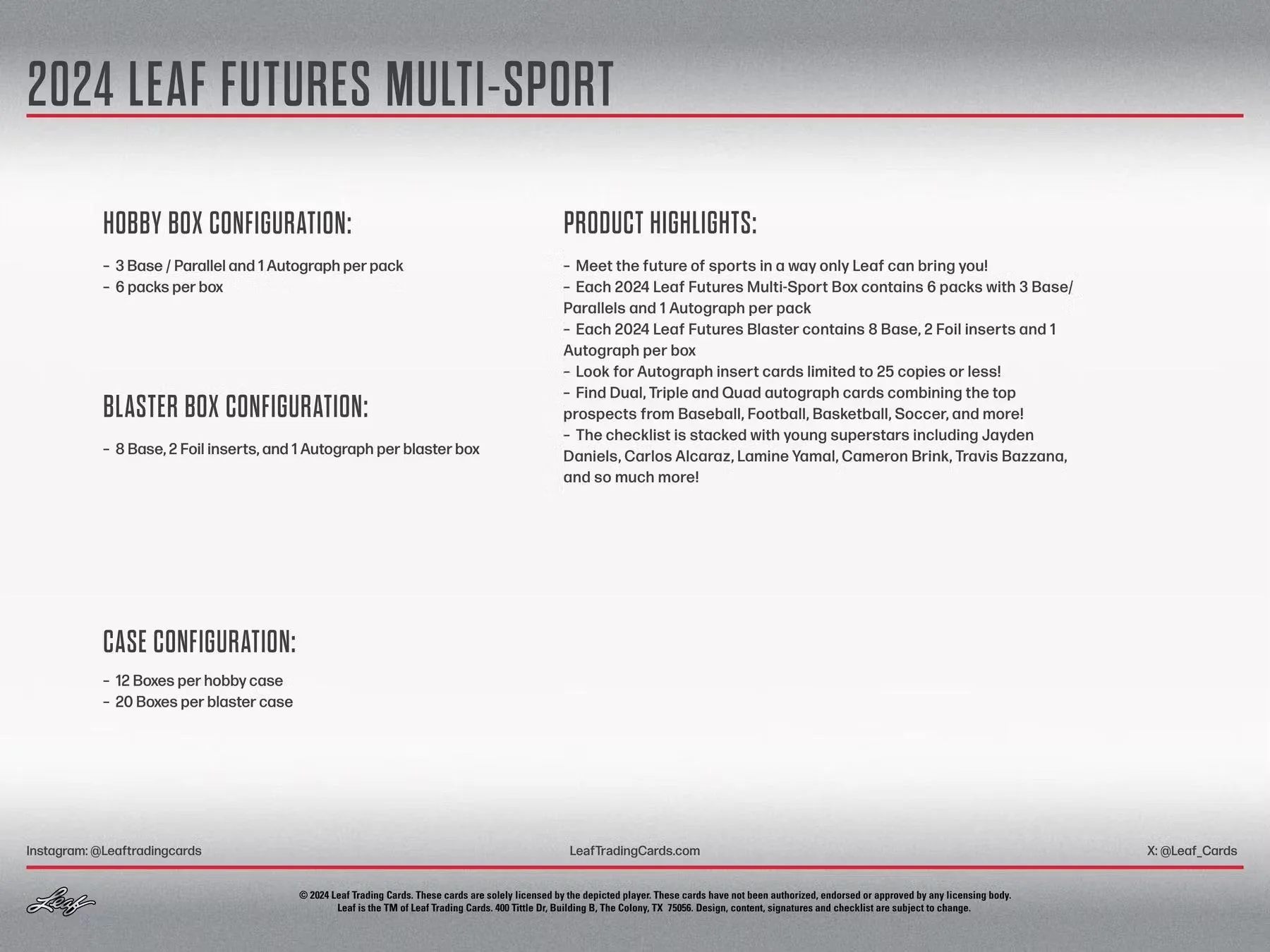 2024 Leaf Futures Multisport Blaster Box - Image 7