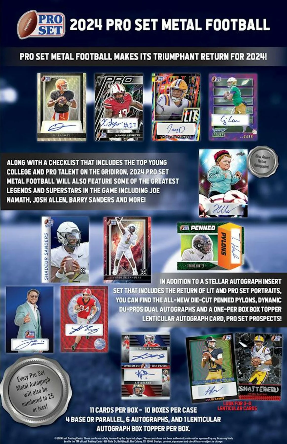 2024 Pro Set Metal Football Hobby Box - Image 2