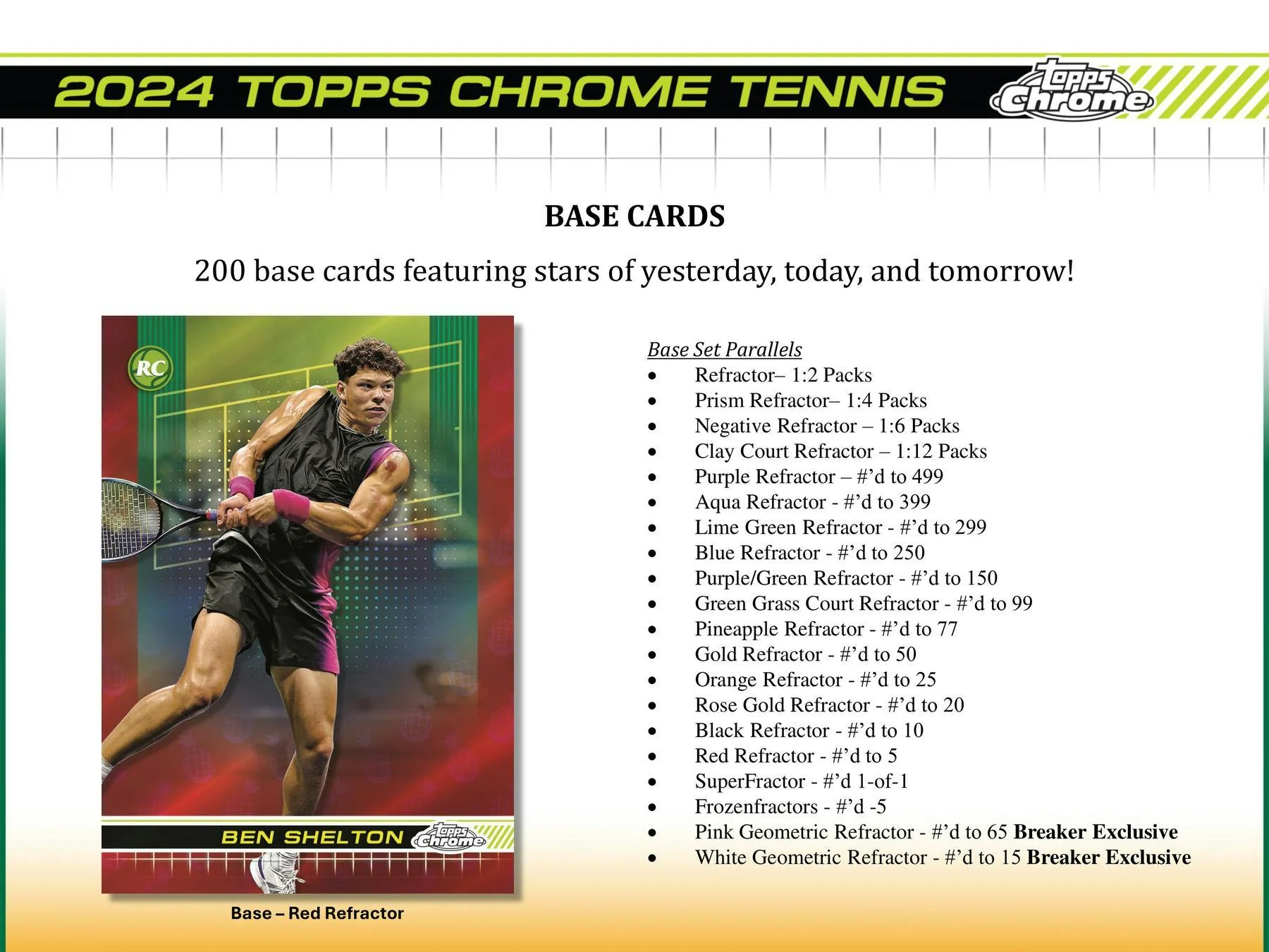 2024 Topps Chrome Tennis Hobby Box - Image 4
