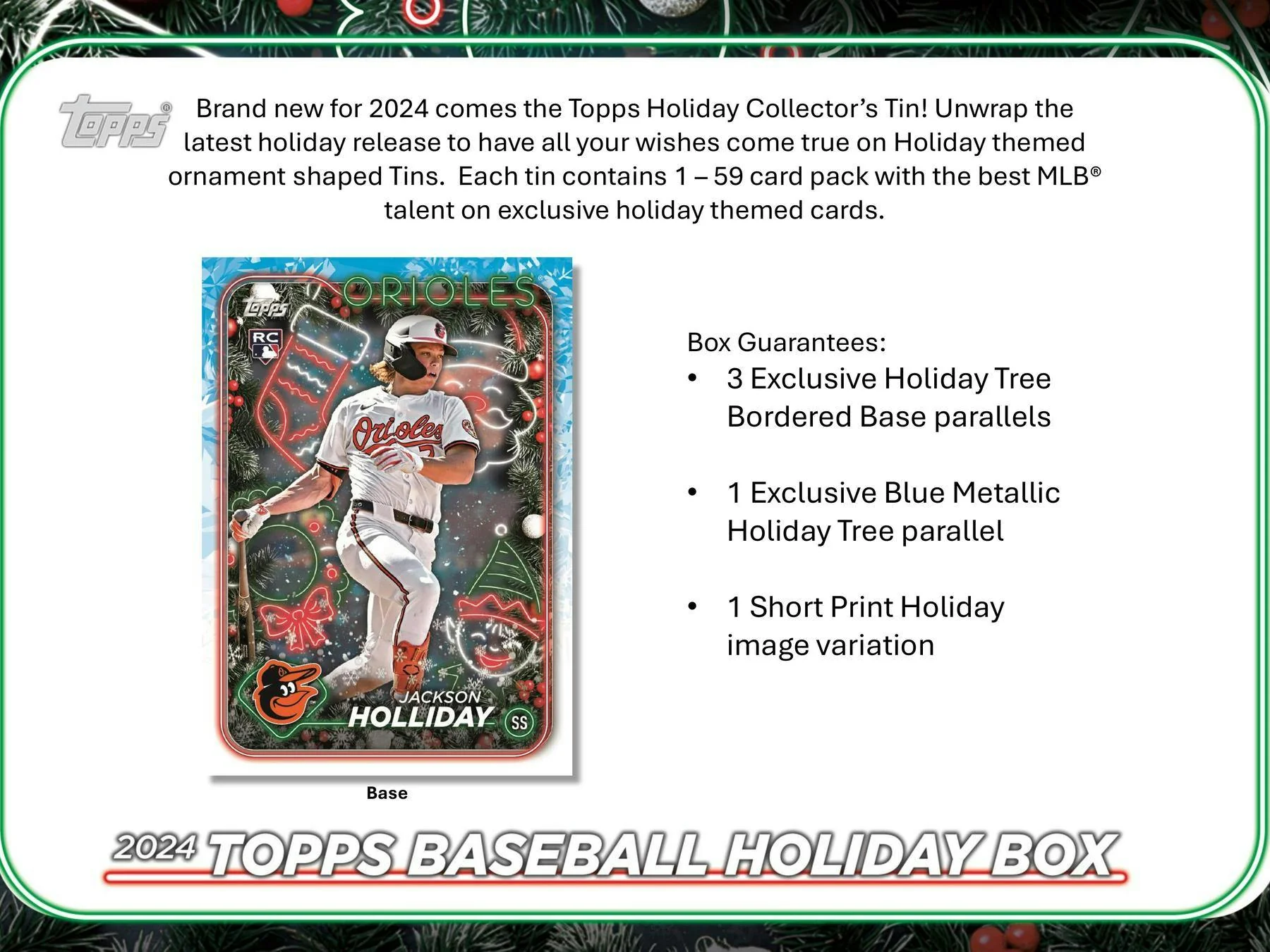 2024 Topps Holiday Baseball Tin - Image 3
