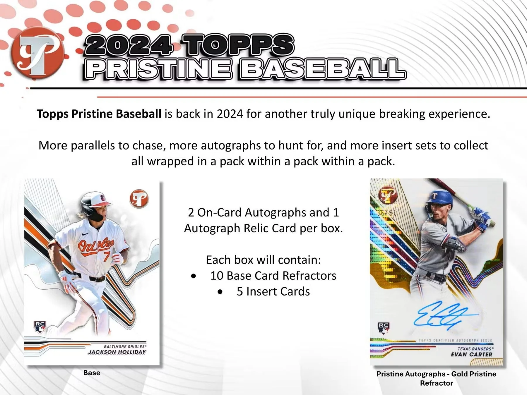 2024 Topps Pristine Baseball Hobby Box - Image 3