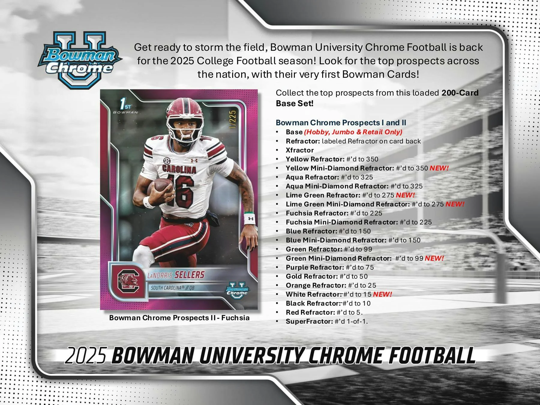 2025 Bowman University Chrome Football Blaster Box | Columbia Sports Cards - Image 2