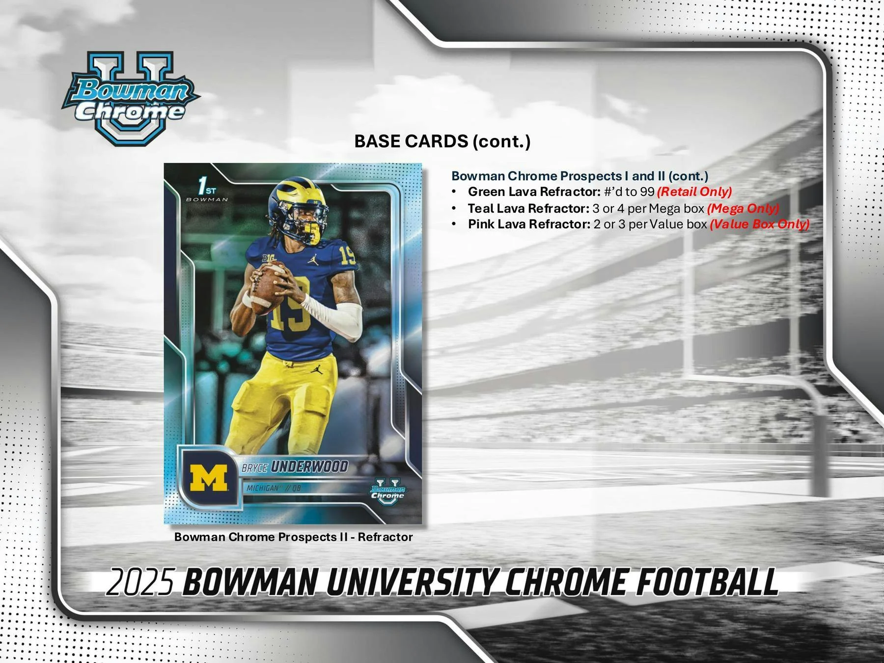 2025 Bowman University Chrome Football Blaster Box | Columbia Sports Cards - Image 3