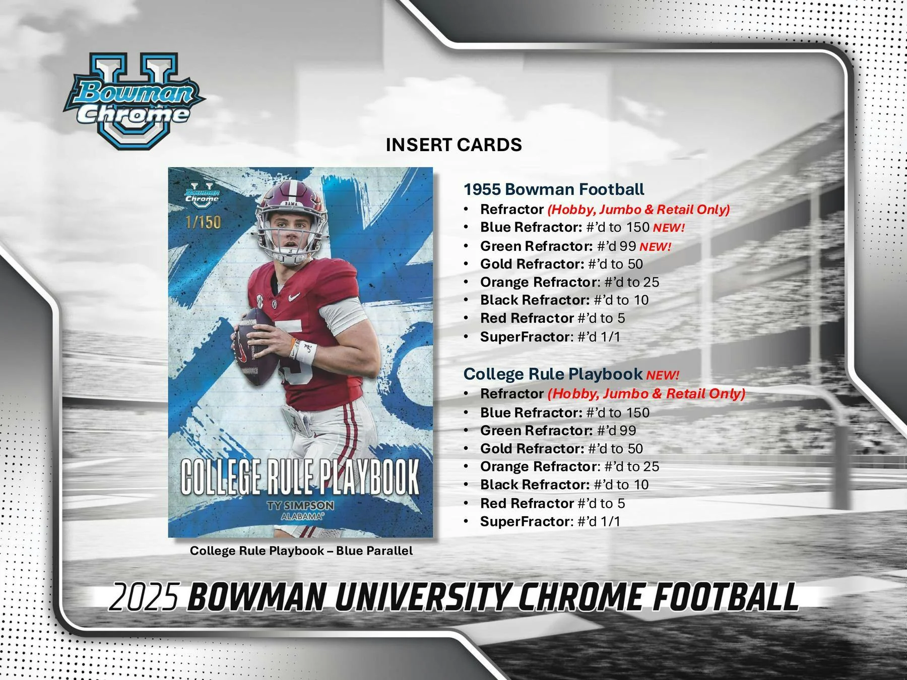 2025 Bowman University Chrome Football Blaster Box | Columbia Sports Cards - Image 4