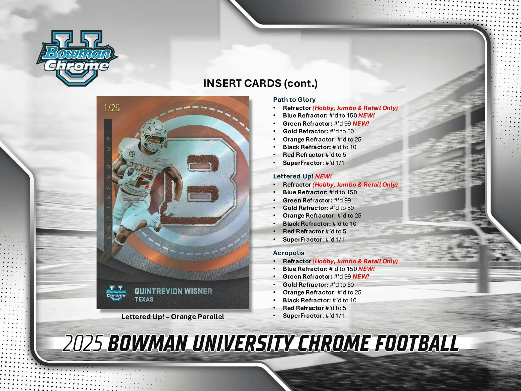 2025 Bowman University Chrome Football Mega Box | Columbia Sports Cards - Image 4
