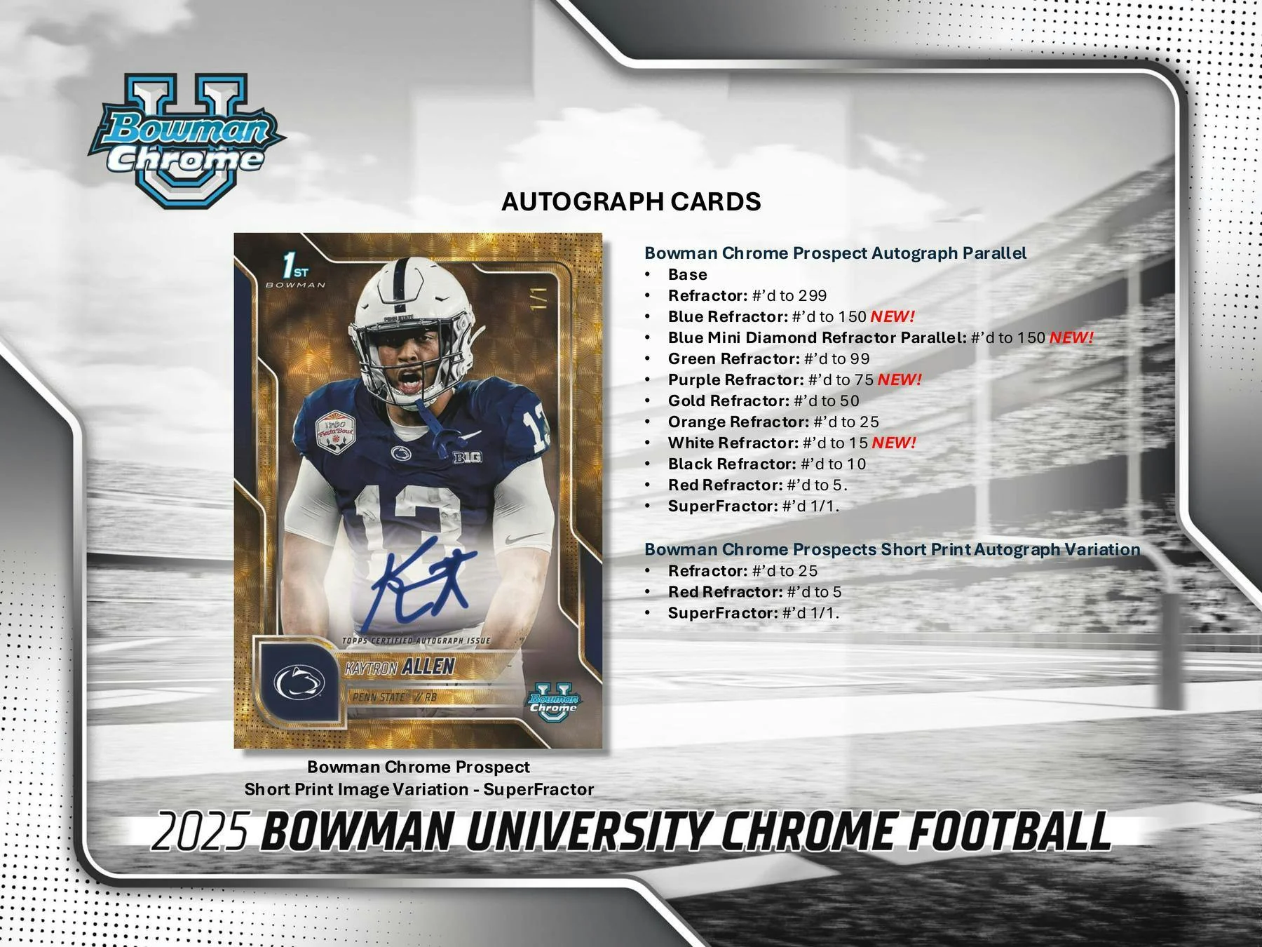 2025 Bowman University Chrome Football Mega Box | Columbia Sports Cards - Image 8
