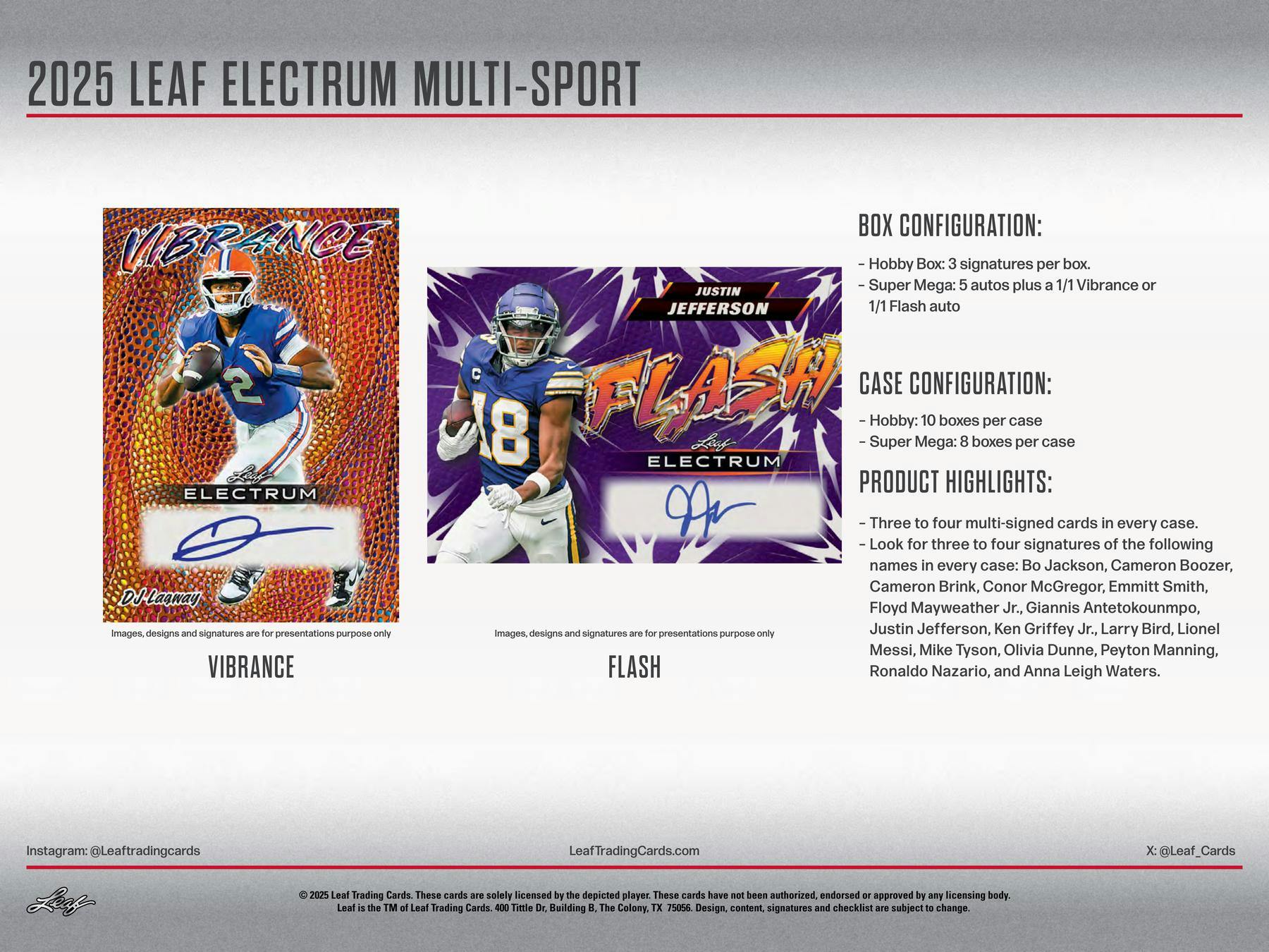 2025 Leaf Electrum Multisport Hobby Box | Columbia Sports Cards - Image 8
