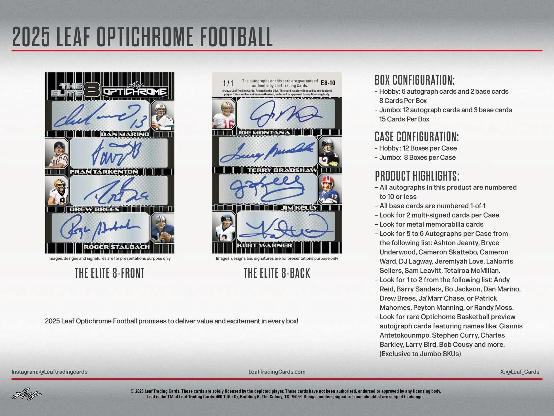 2025 Leaf Optichrome Football Hobby Box | Columbia Sports Cards - Image 7