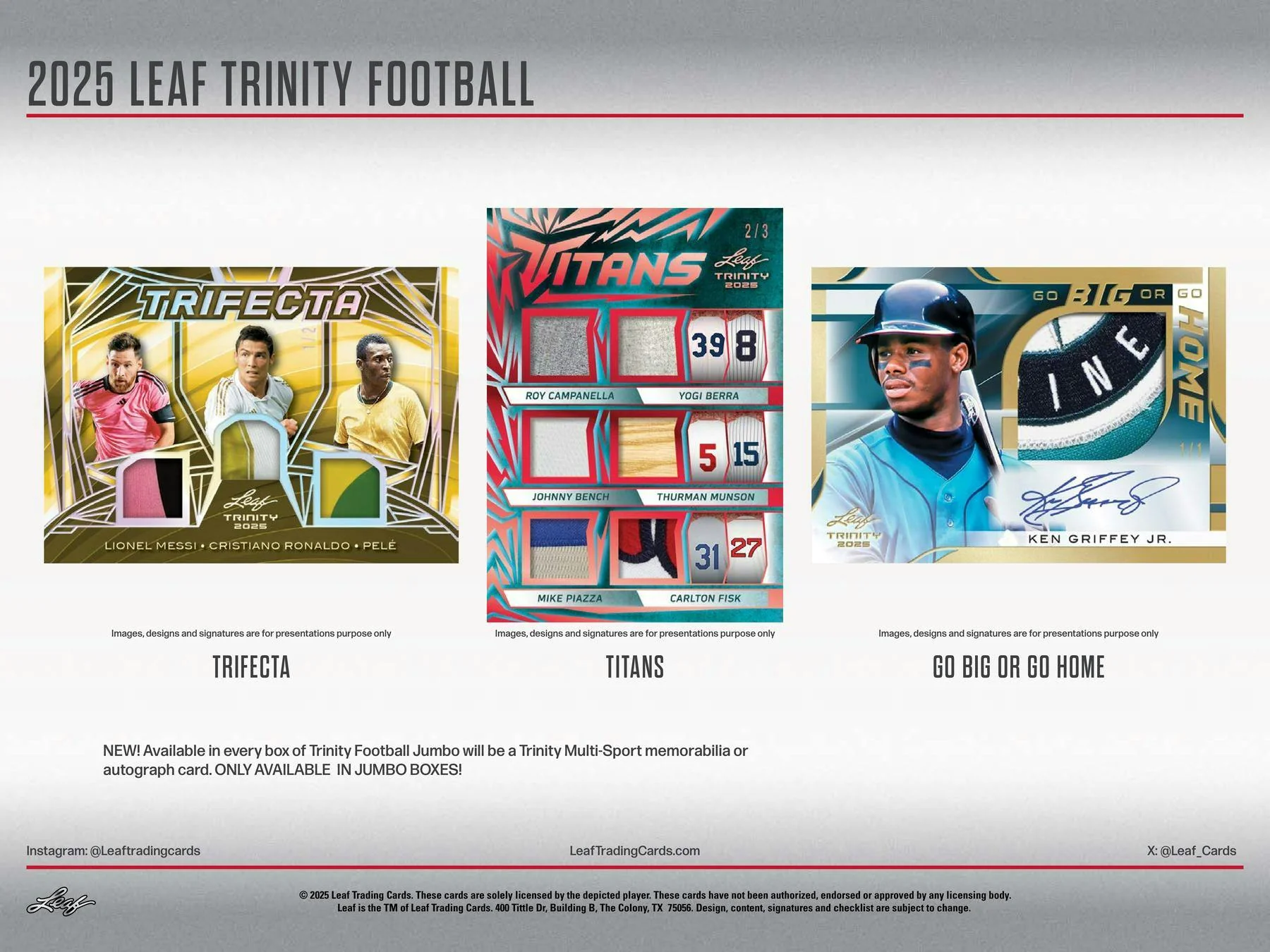 2025 Leaf Trinity Football Jumbo Hobby Box | Columbia Sports Cards - Image 7