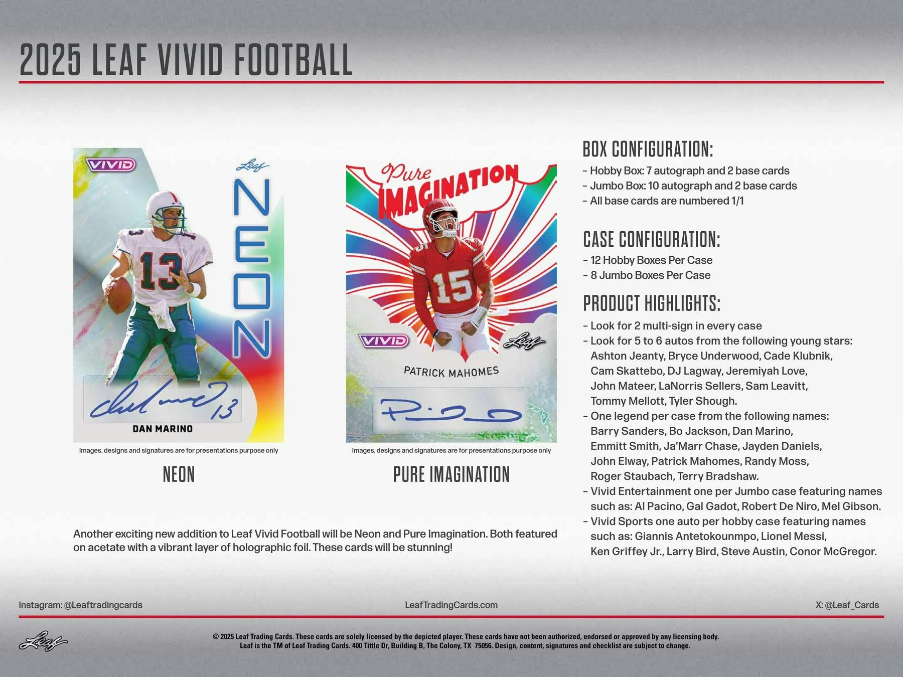 2025 Leaf Vivid Football Hobby Jumbo Box | Columbia Sports Cards - Image 8
