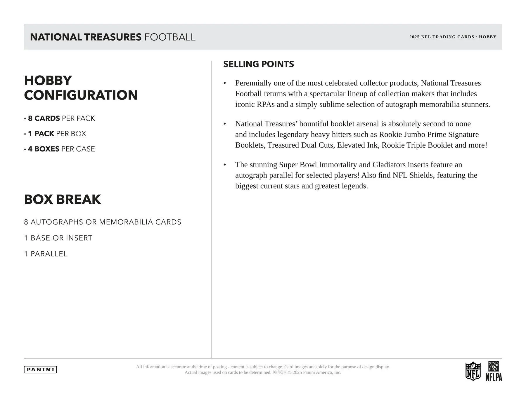2025 Panini National Treasures Football Hobby Box | Columbia Sports Cards - Image 5