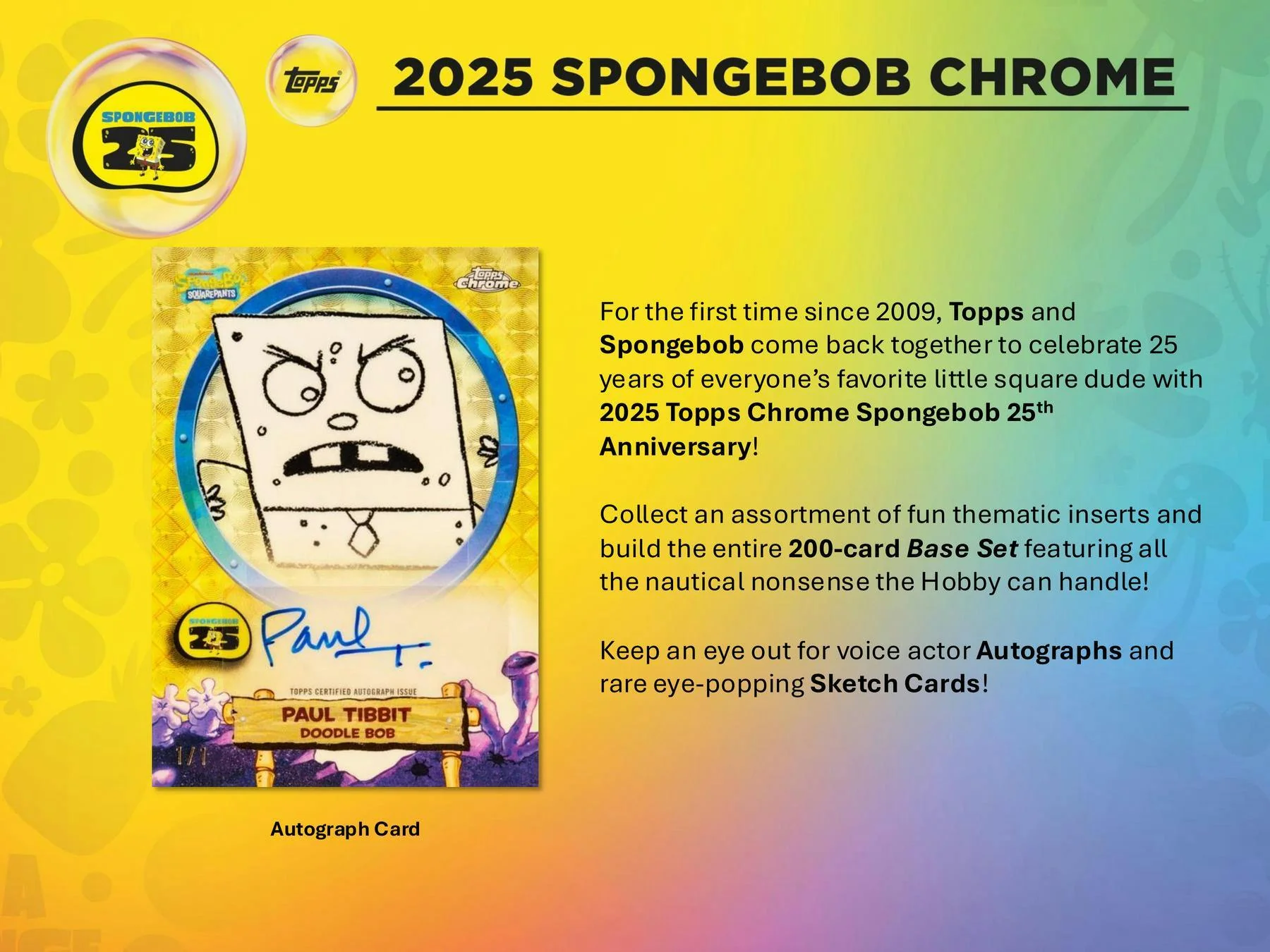 2025 Topps Chrome SpongeBob Squarepants 25th Anniversary Hobby Box | Columbia Sports Cards - Image 4