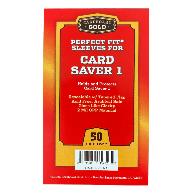 Cardboard Gold Perfect Fit Graded Card Sleeves - Card Saver 1 Size (500ct)