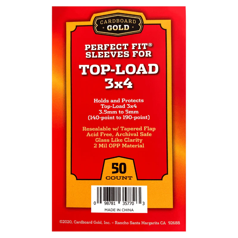 50ct Perfect Fit Graded Cards Sleeves - 140pt-190pt Size - Cardboard Gold
