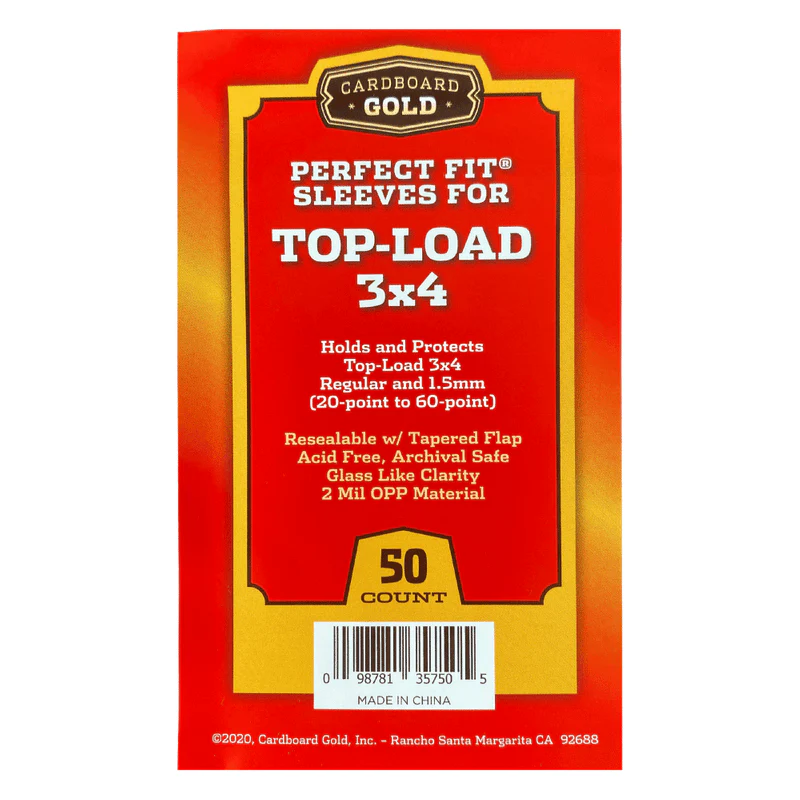 50ct Perfect Fit Sleeves - 20pt-60pt Size - Cardboard Gold