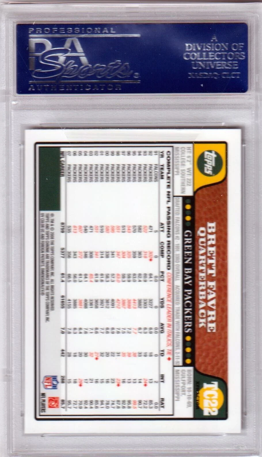 BRETT FAVRE 2008 Topps Chrome X-fractor #TC22 PSA 10 GEM MINT - PACKERS - Image 2