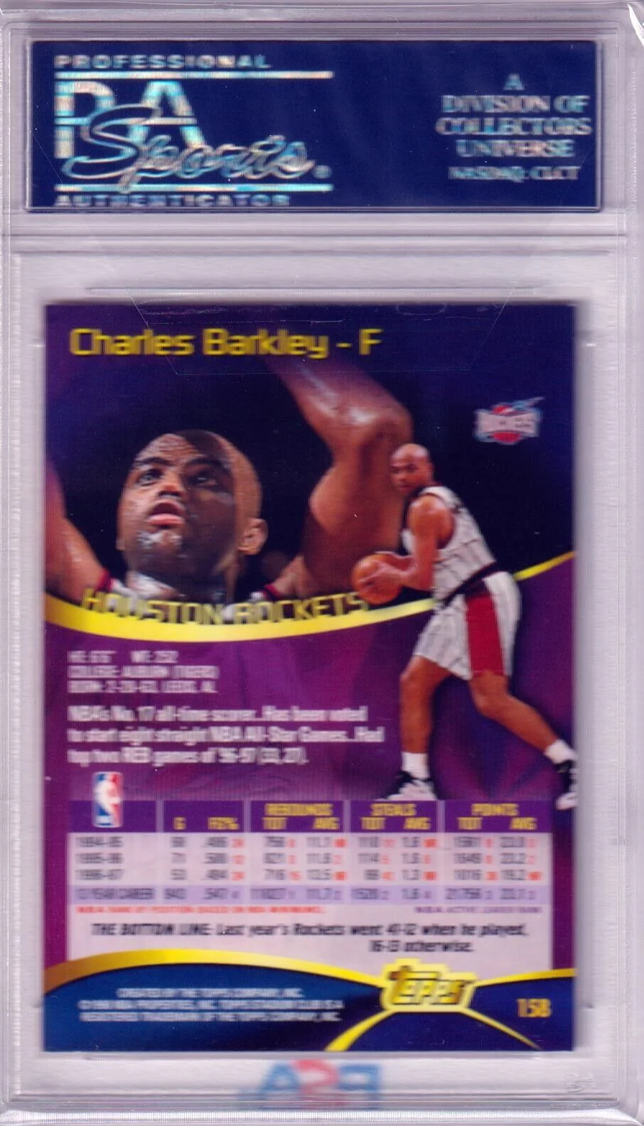 CHARLES BARKLEY 1997-98 Topps Stadium Club #158 PSA 10 GEM MINT - SUNS - Image 2