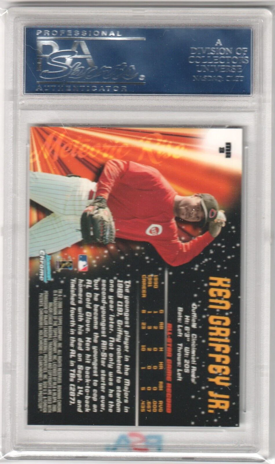 KEN GRIFFEY JR 2000 Bowman Chrome Meteoric Rise #MR3 PSA 10 GEM MINT - REDS - Image 2
