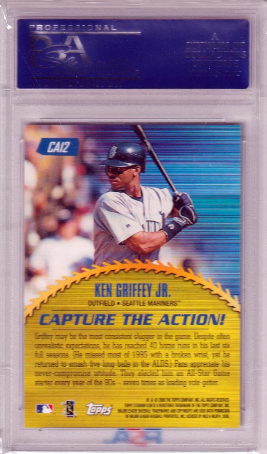 KEN GRIFFEY JR 2000 Stadium Club Capture the Action PSA 10 GEM MINT POP 18 - Image 2