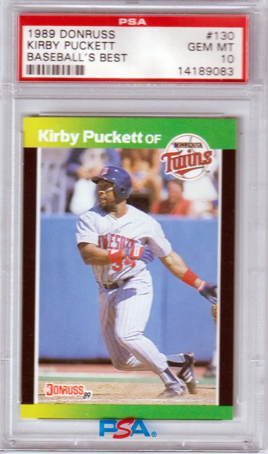 KIRBY PUCKETT 1989 Donruss Baseball's Best #130 PSA 10 GEM MINT - TWINS