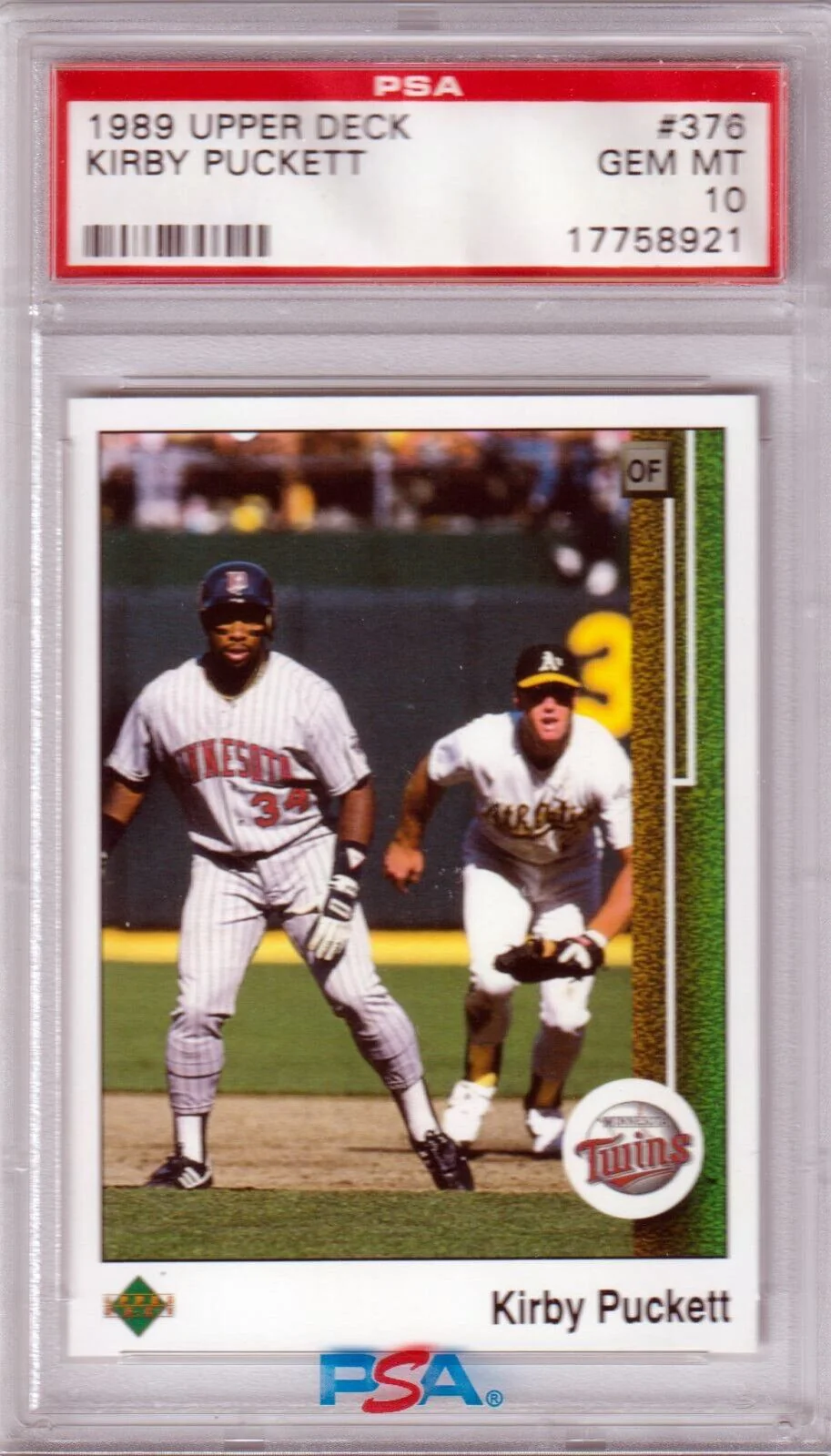 KIRBY PUCKETT 1989 Upper Deck #376 PSA 10 GEM MINT - TWINS