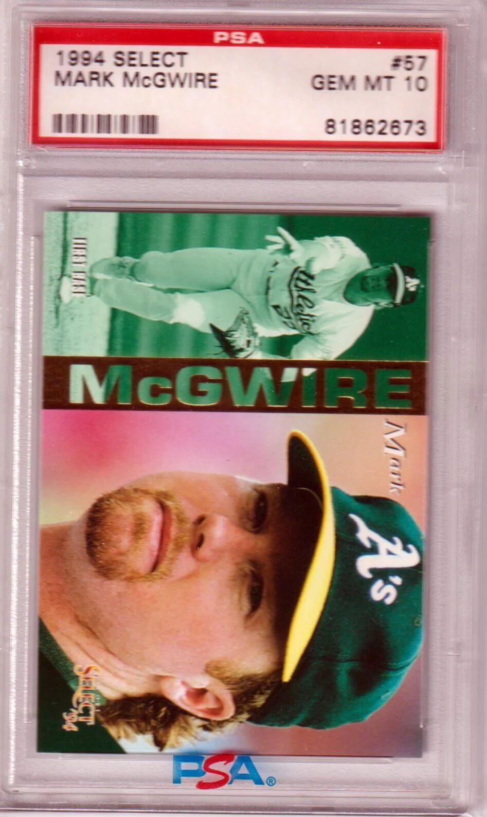 MARK McGWIRE 1994 Select #57 PSA 10 GEM MINT - ATHLETICS