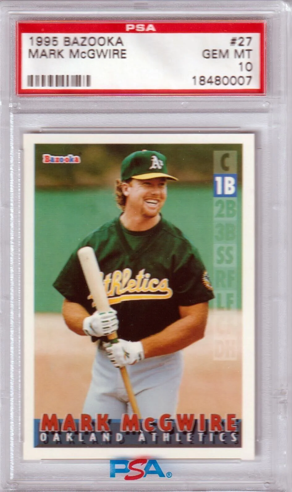 MARK McGWIRE 1995 Topps Bazooka #27 PSA 10 GEM MINT - ATHLETICS