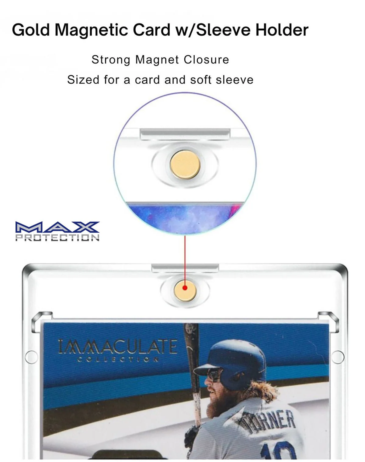 Max Pro Ultra Clear Magnetic Card Holder 130pt w/Sleeve Size - Image 2