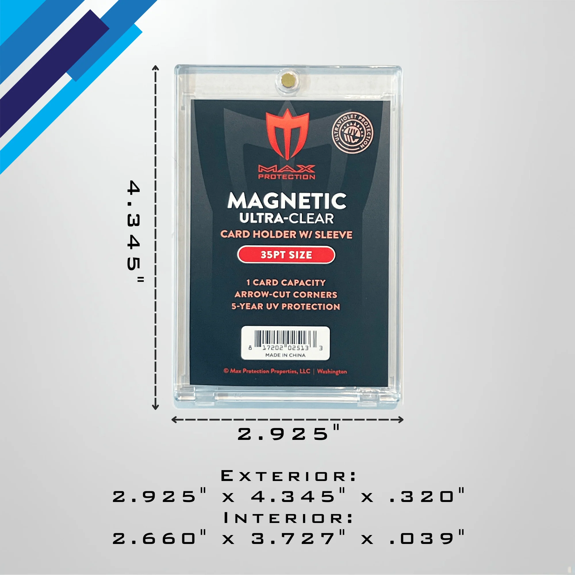 Max Pro Ultra Clear Magnetic Card Holder 35pt w/Sleeve Size - Image 4
