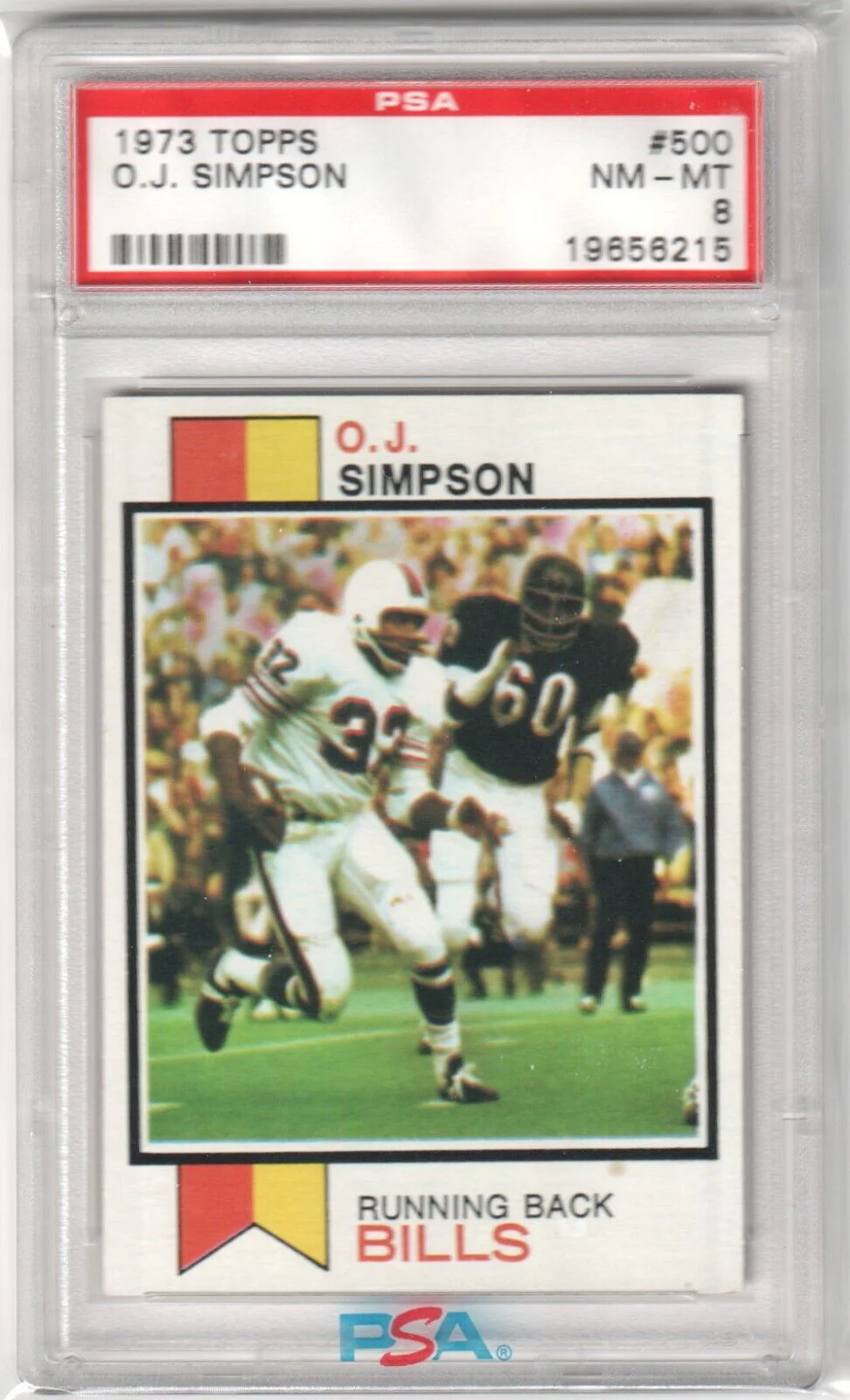 O.J. SIMPSON 1973 Topps #500 PSA 8 NM-MT - BILLS