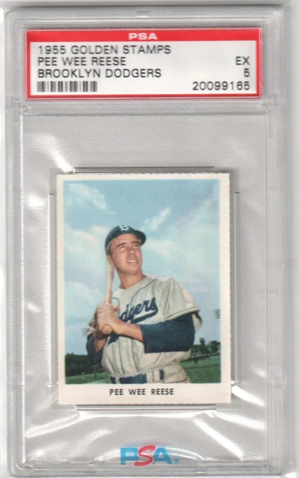 PEE WEE REESE 1955 Golden Stamps PSA 5 EX - BROOKLYN DODGERS